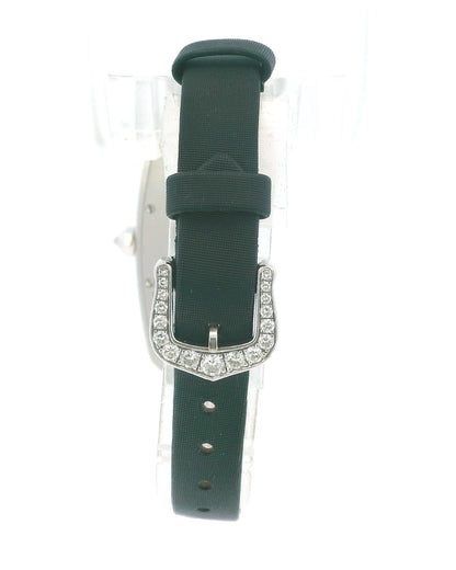 Cartier Tank-S 18K White Gold Pave Case & Buckle Box & Papares