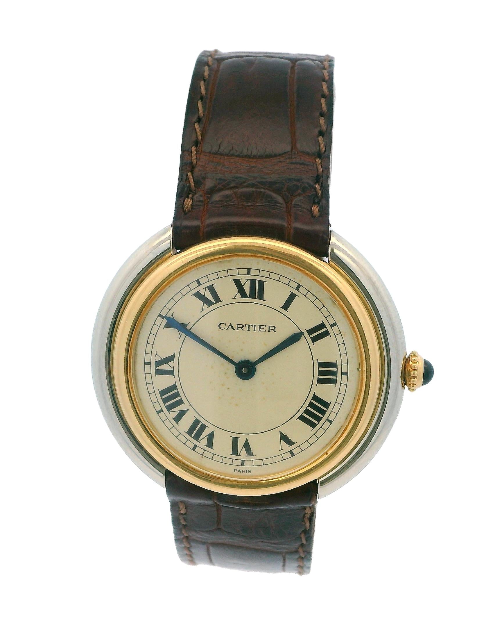 Cartier Vendome Rondo 18k White & Yellow Gold Paris Dial Watch