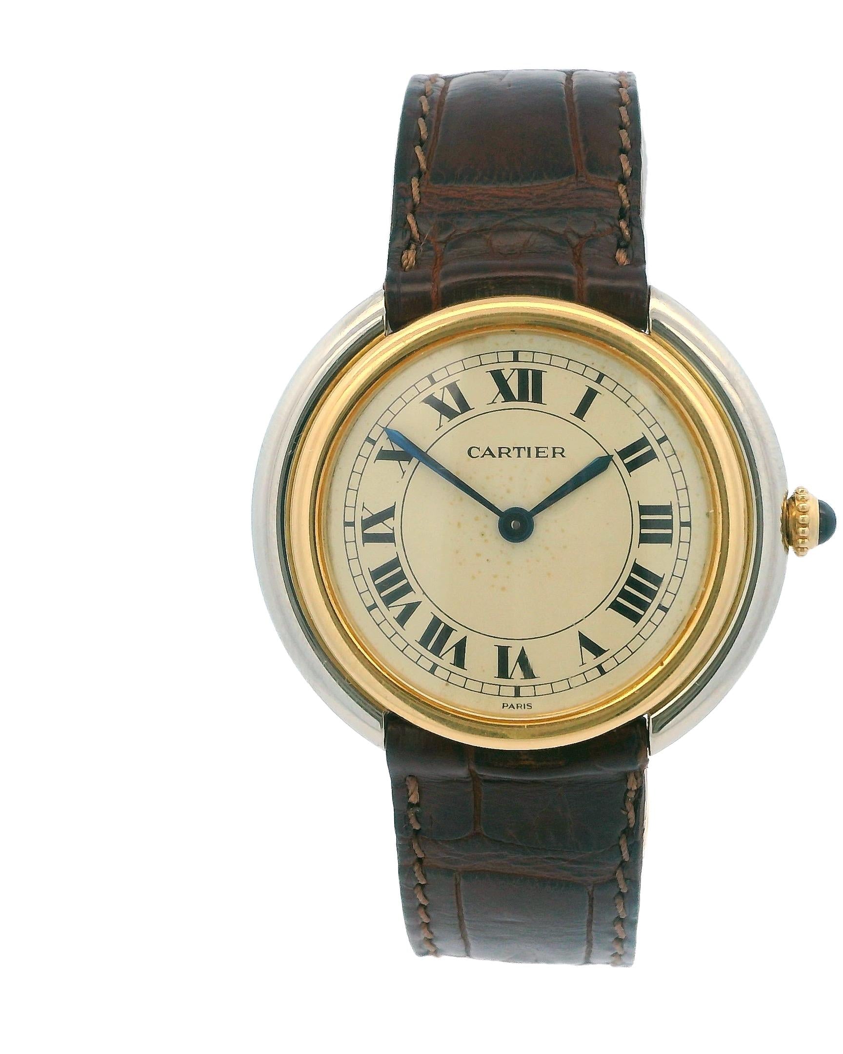 Cartier Vendome Rondo 18k White & Yellow Gold Paris Dial Watch