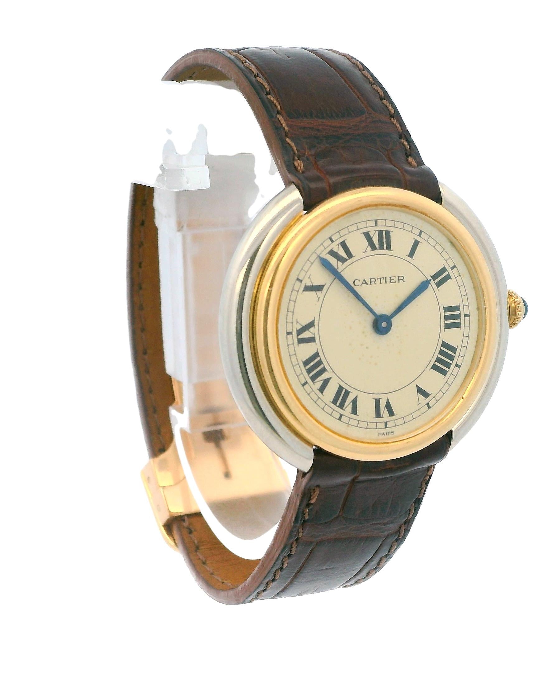 Cartier Vendome Rondo 18k White & Yellow Gold Paris Dial Watch