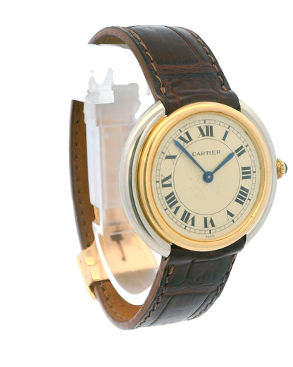 Cartier Vendome Rondo 18k White & Yellow Gold Paris Dial Watch