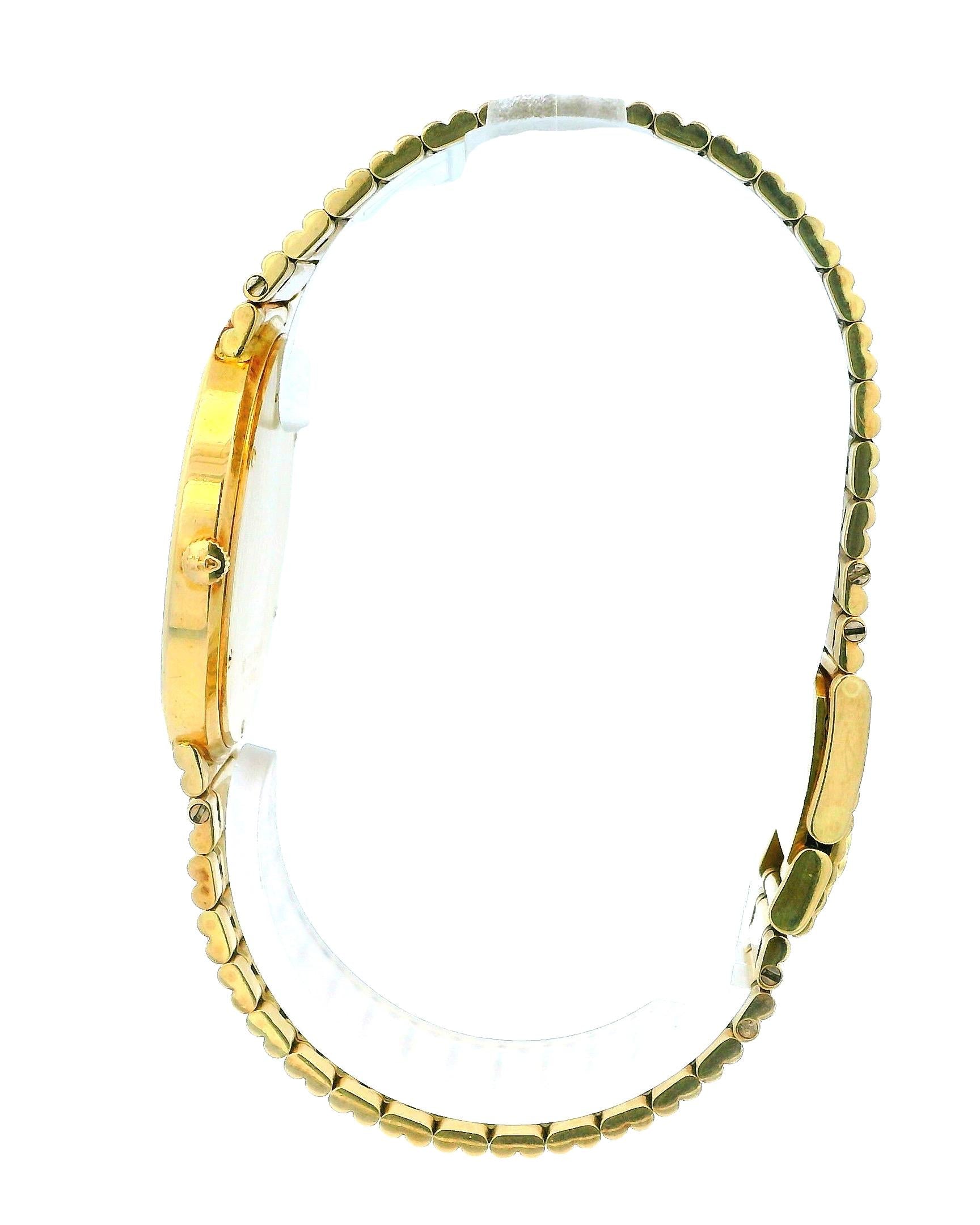 Corum Romulus 18K Yellow Gold Ruby Bag Bezel Reeded Link Bracelet