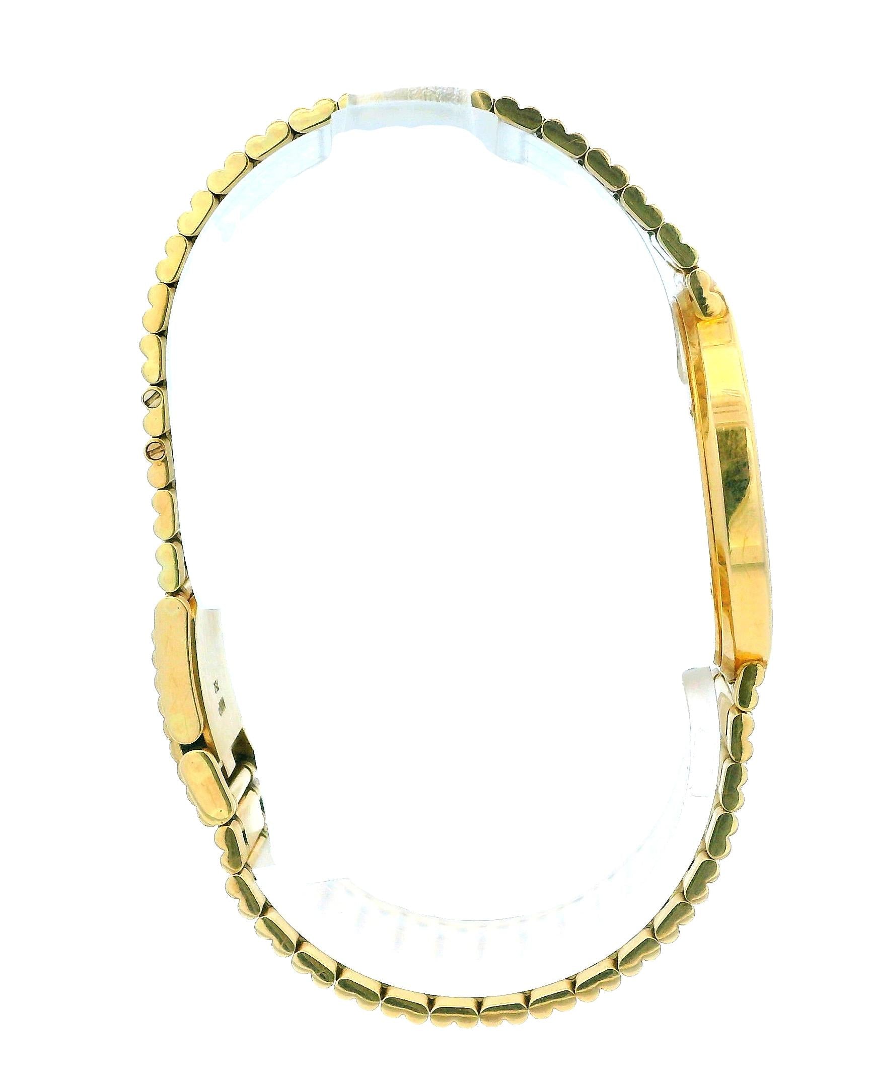 Corum Romulus 18K Yellow Gold Ruby Bag Bezel Reeded Link Bracelet