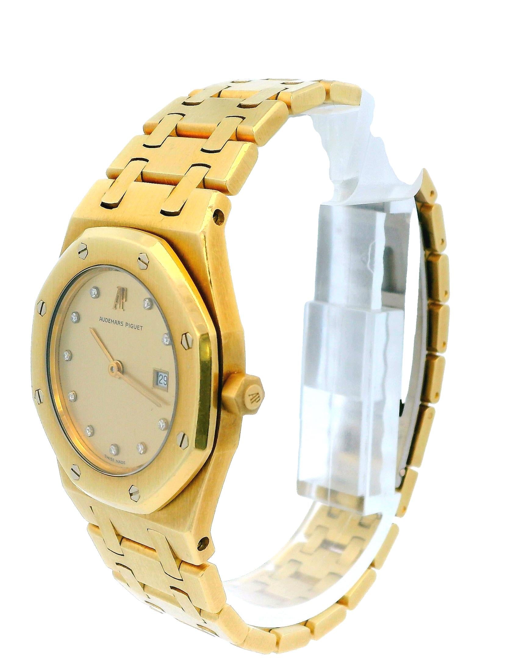 Audemars Piguet Royal Oak 6048BA 18K Yellow Gold Diamond Dial Service Papers
