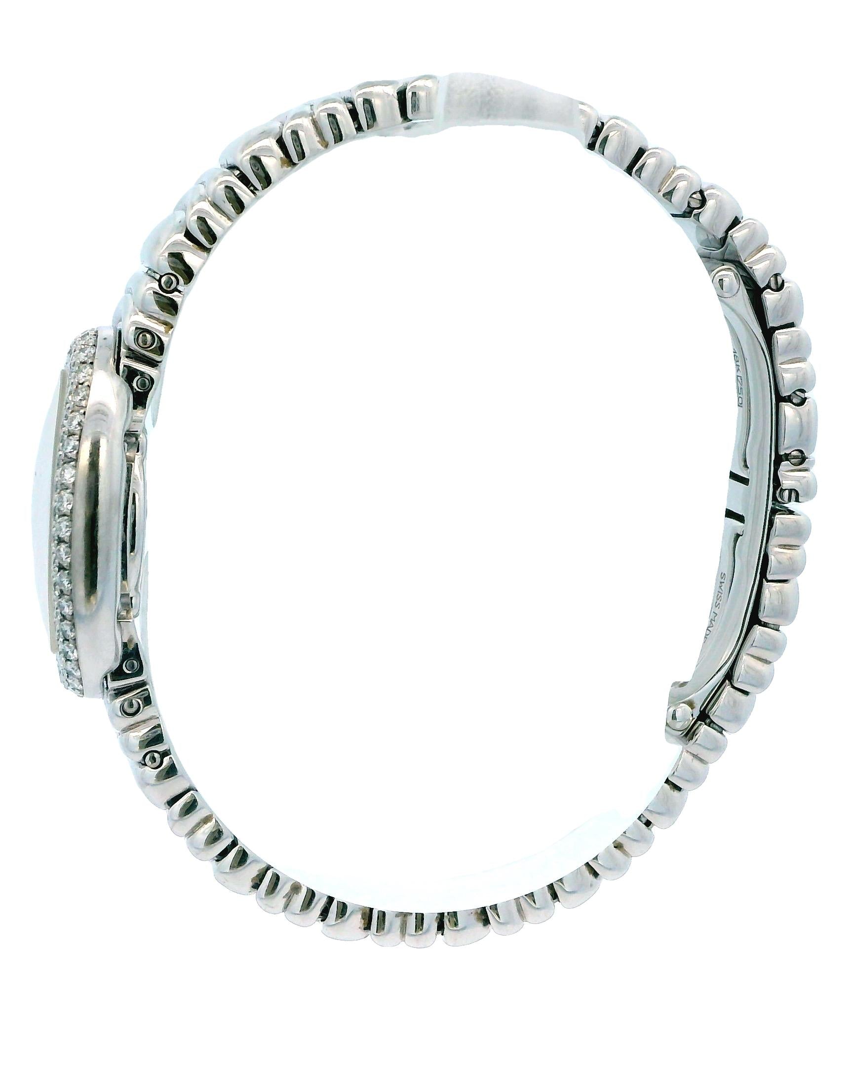 Cartier Baignoire W15189L2 Mini 18K White Gold Pave Case Box & Papers
