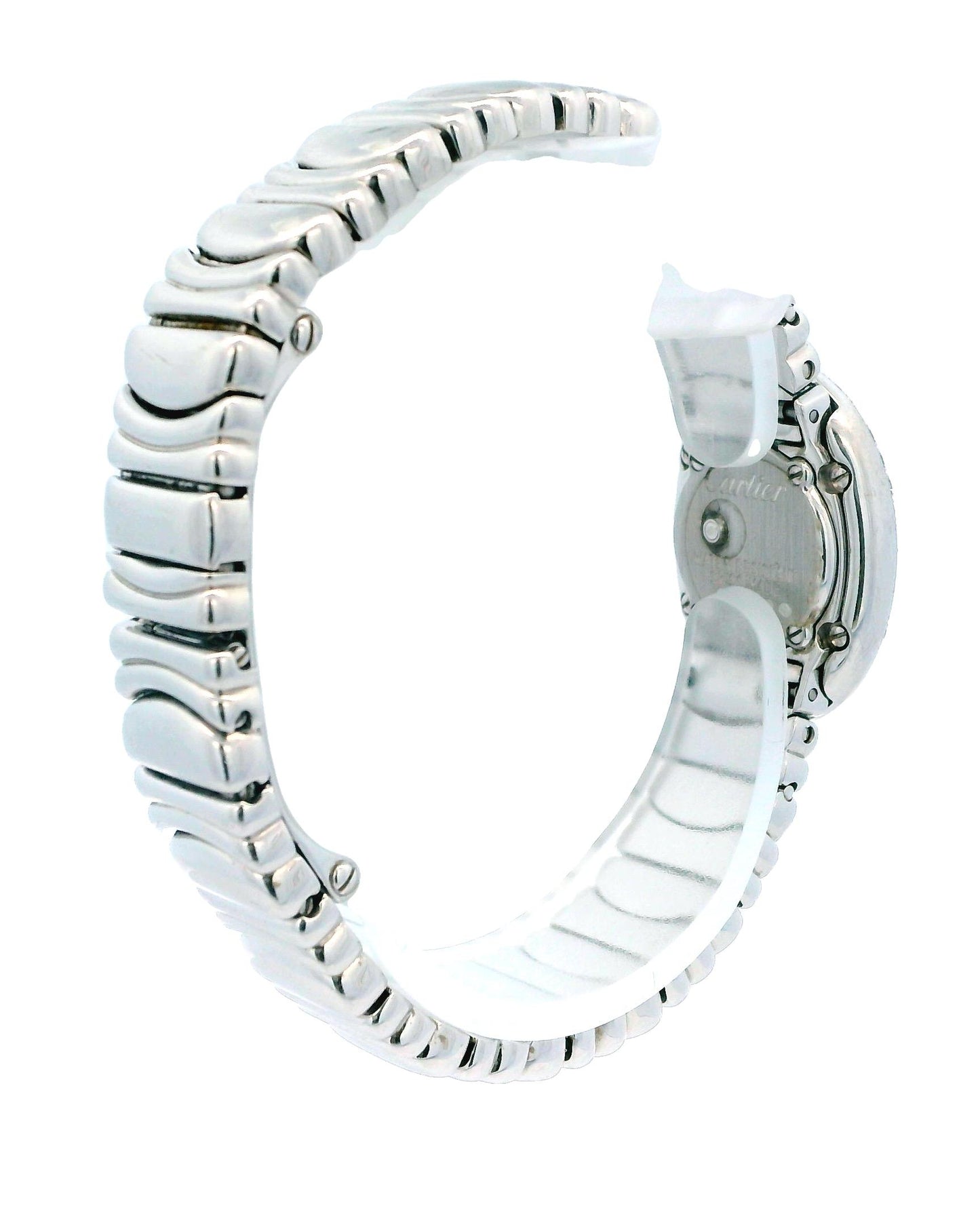 Cartier Baignoire W15189L2 Mini 18K White Gold Pave Case Box & Papers