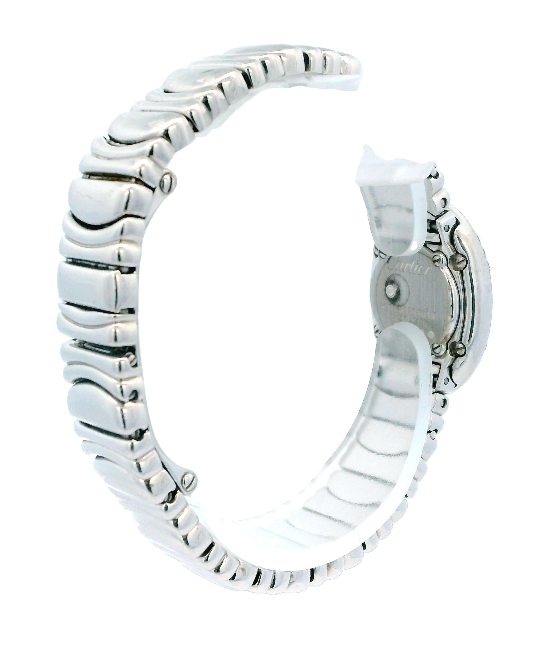 Cartier Baignoire W15189L2 Mini 18K White Gold Pave Case Box & Papers