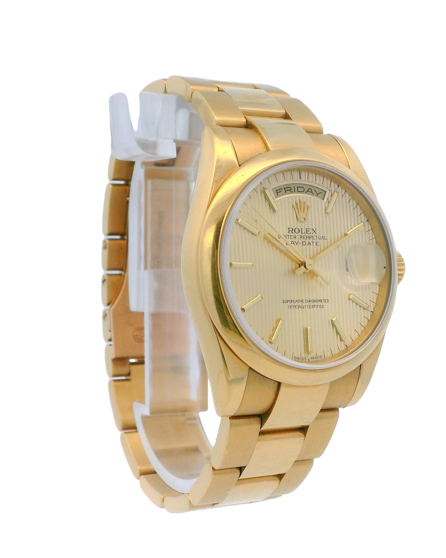 Rolex Day-Date 118208 18K Yellow Gold Linen Dial Full-Set