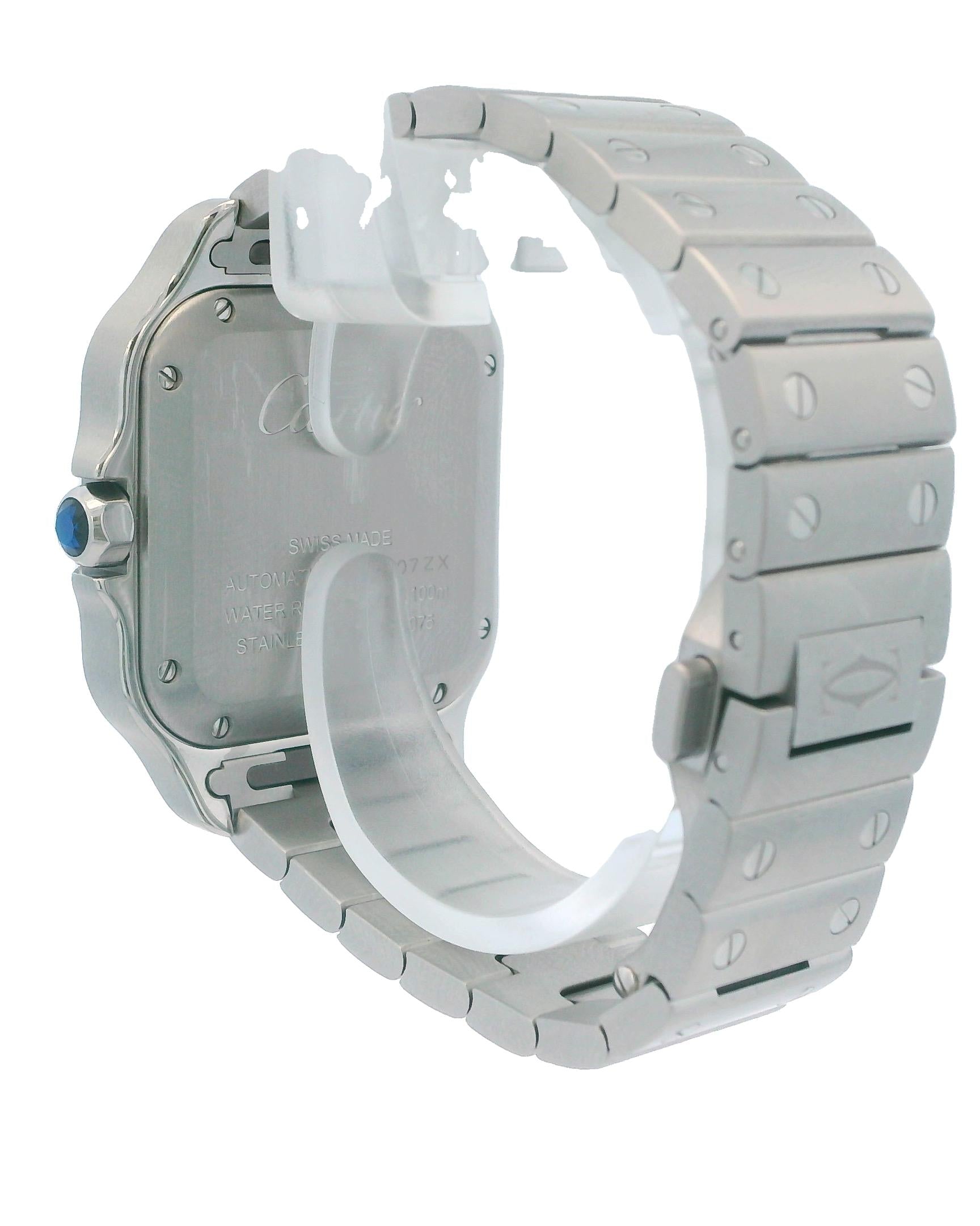 Cartier Santos WSSA0029 MidSize Stainless Steel Watch & Box