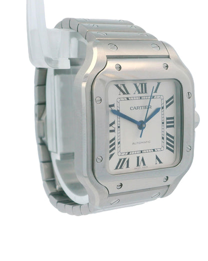 Cartier Santos WSSA0029 MidSize Stainless Steel Watch & Box