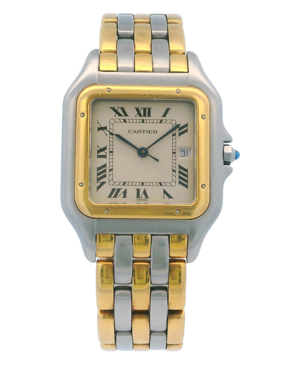 Cartier Panthere Three Row 18K Gold & Stainless Steel Large Watch