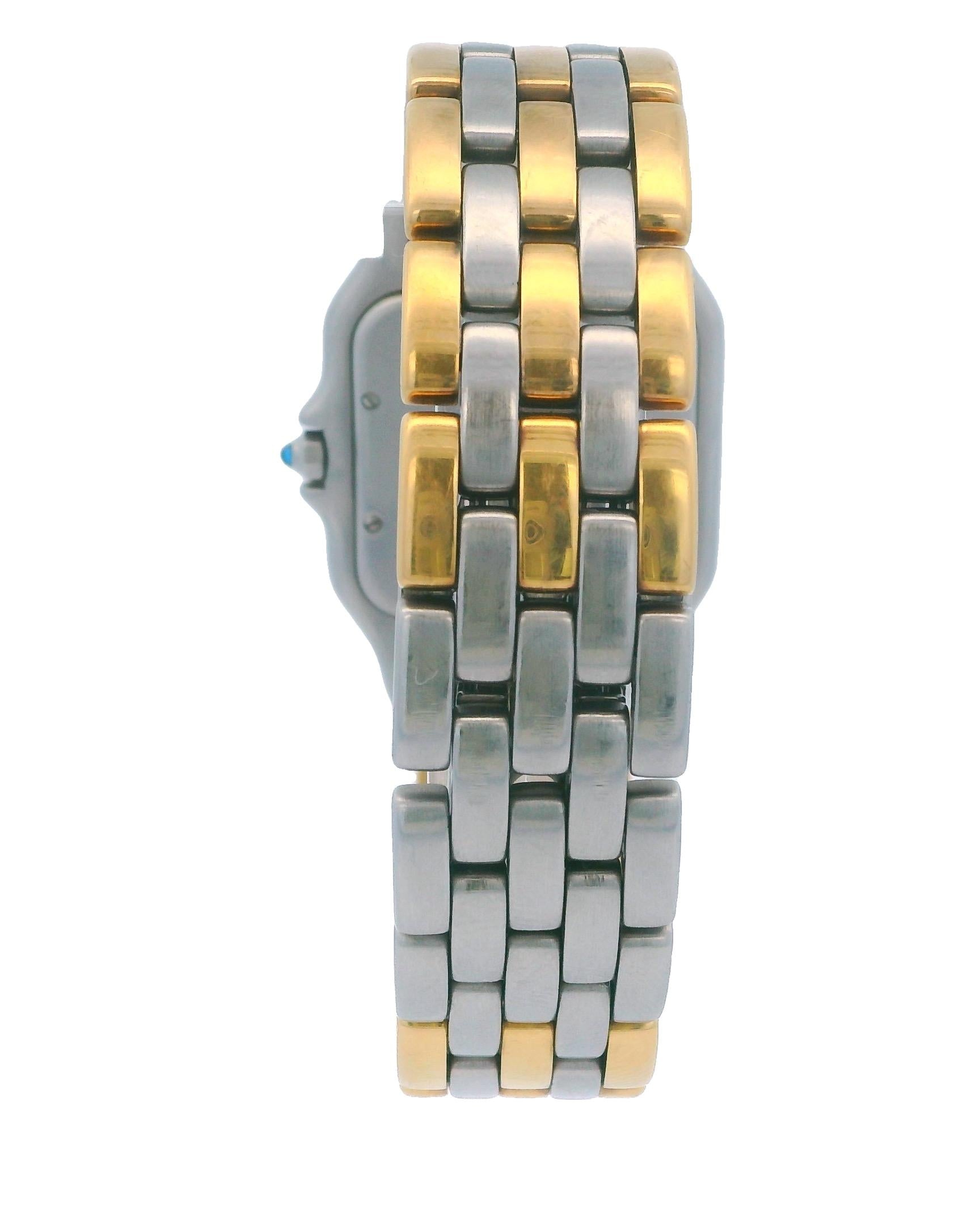 Cartier Panthere Three Row 18K Gold & Stainless Steel Large Watch