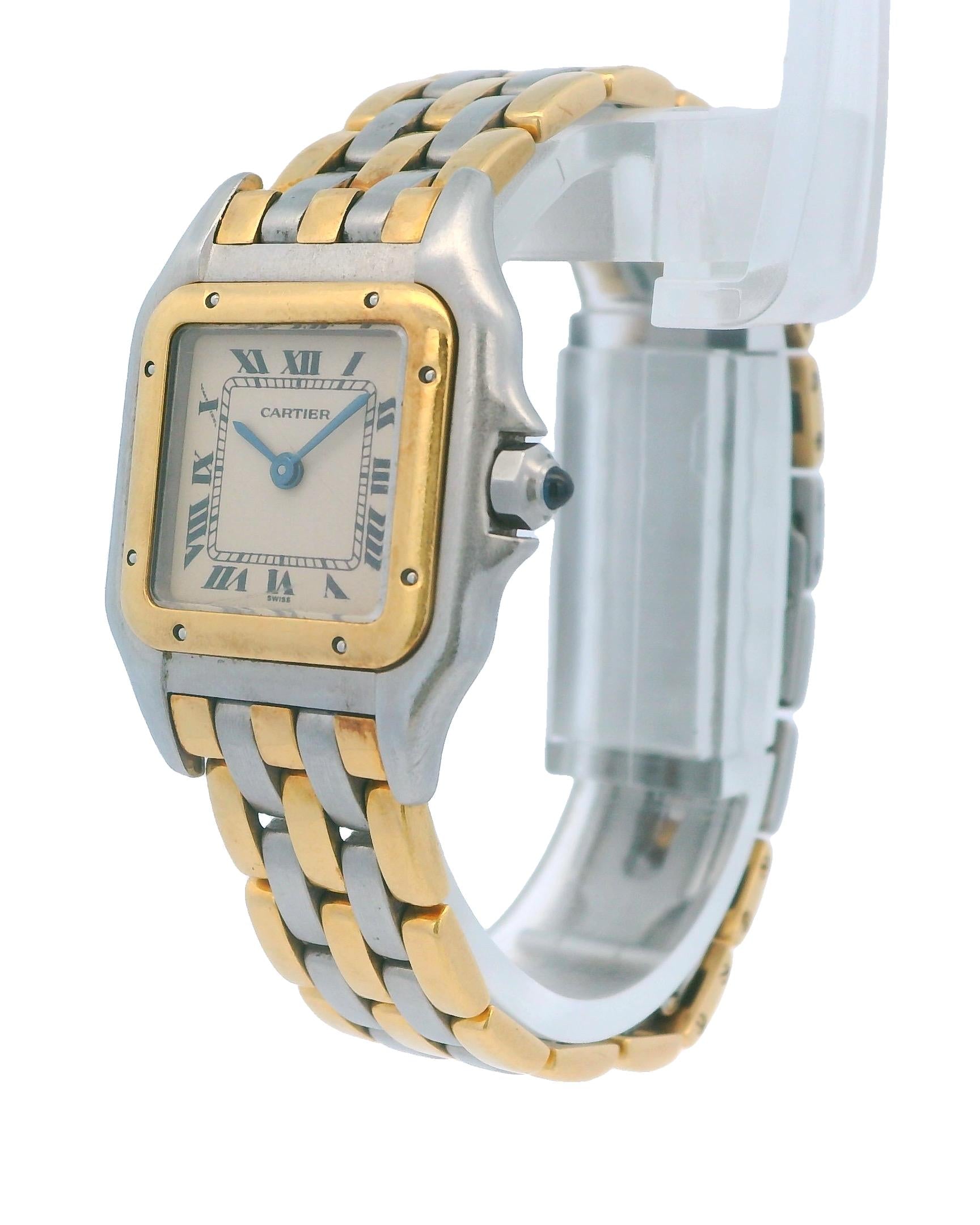 Cartier Panthere Small Three Row 18K Gold & Stainless Steel Box & Papers