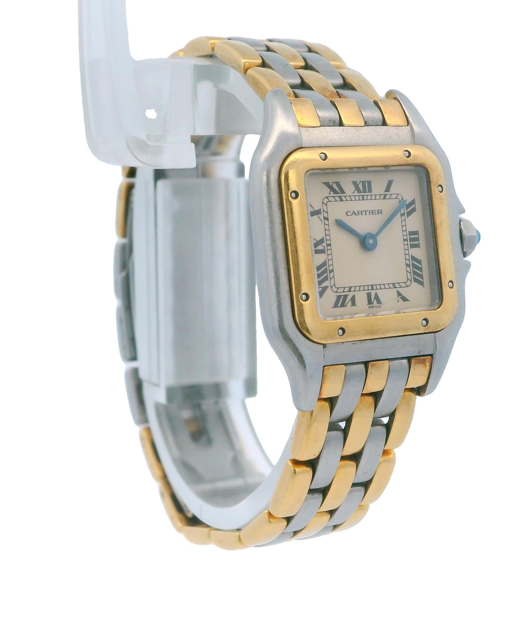 Cartier Panthere Small Three Row 18K Gold & Stainless Steel Watch