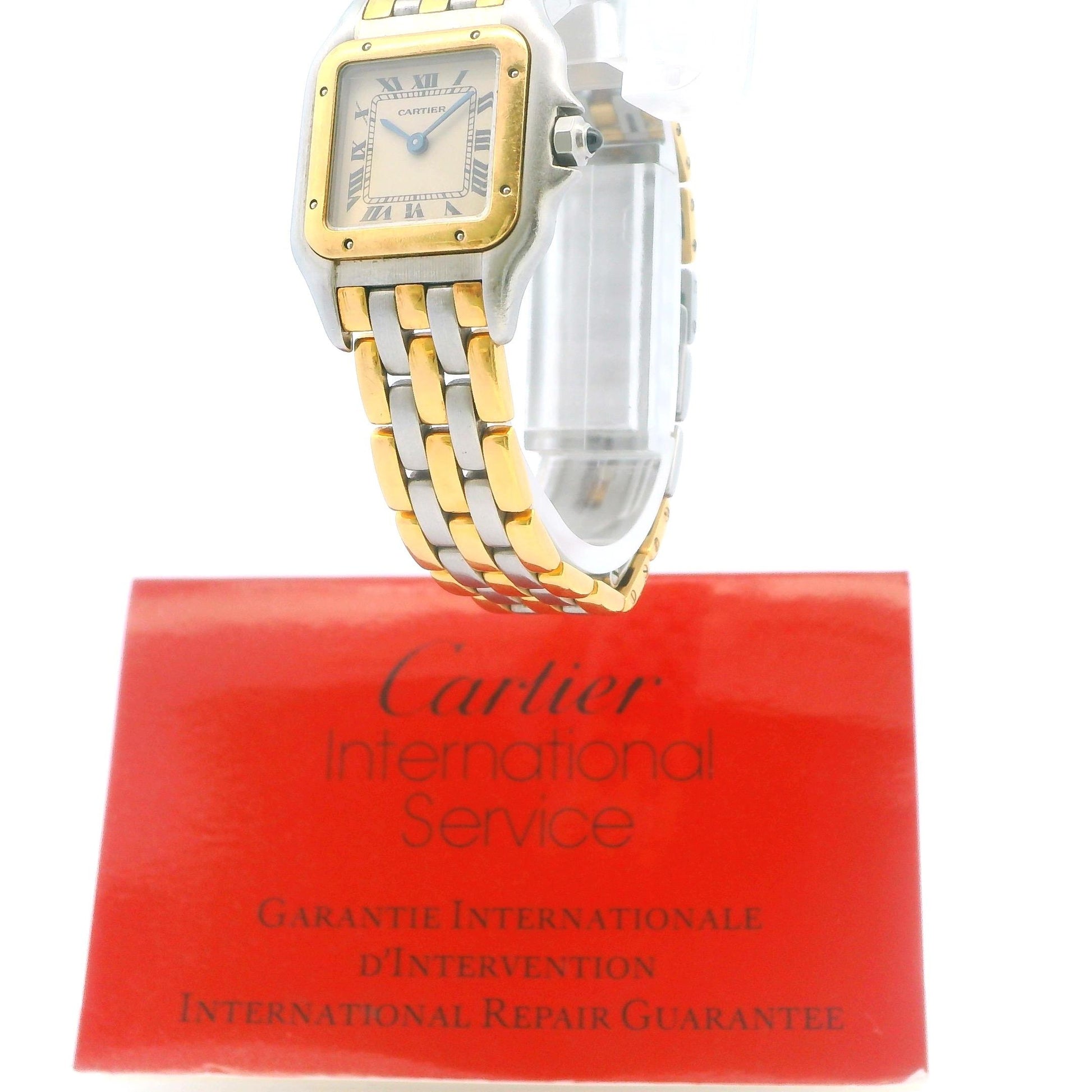 Cartier Panthere Small Three Row 18K Gold & Stainless Steel Box & Papers