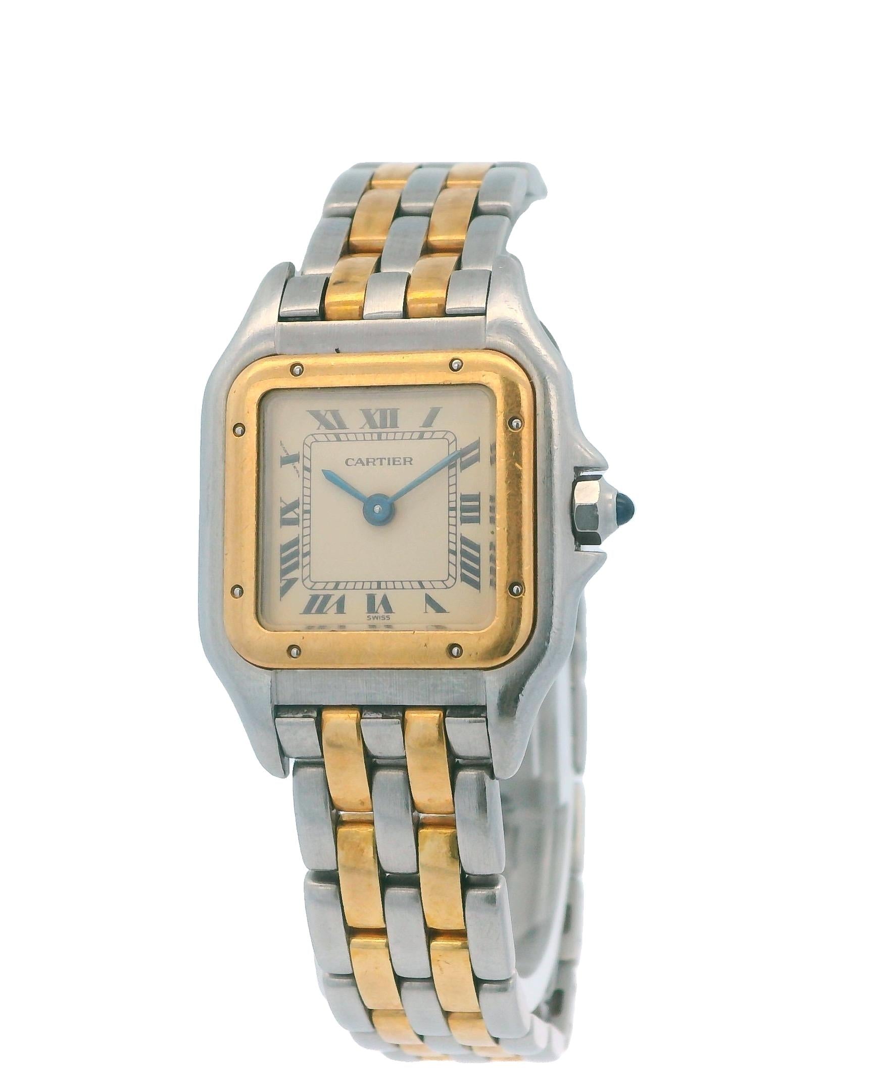 Cartier Panthere Small Two Row 18K Gold & Stainless Steel Watch