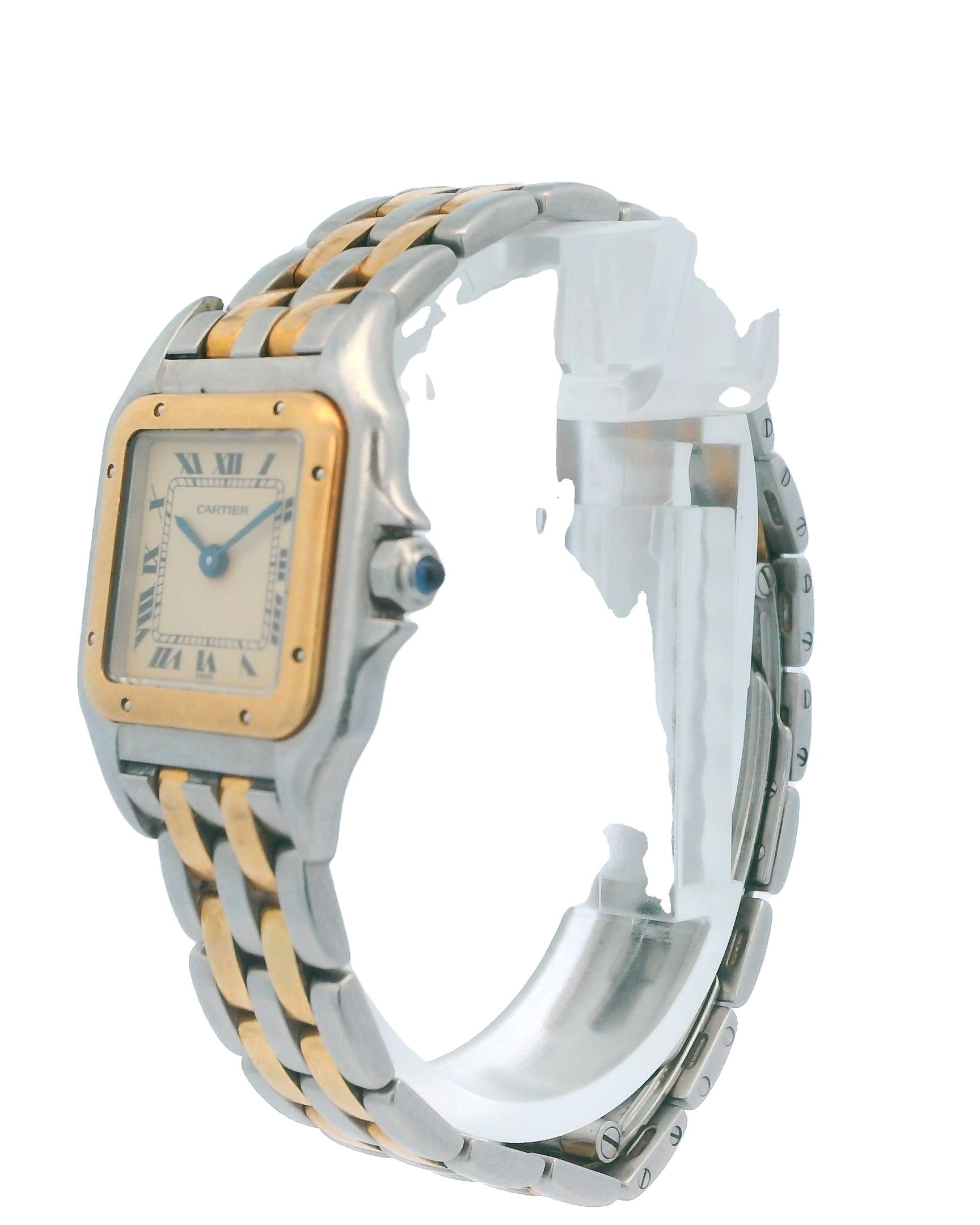 Cartier Panthere Small Two Row 18K Gold & Stainless Steel Watch