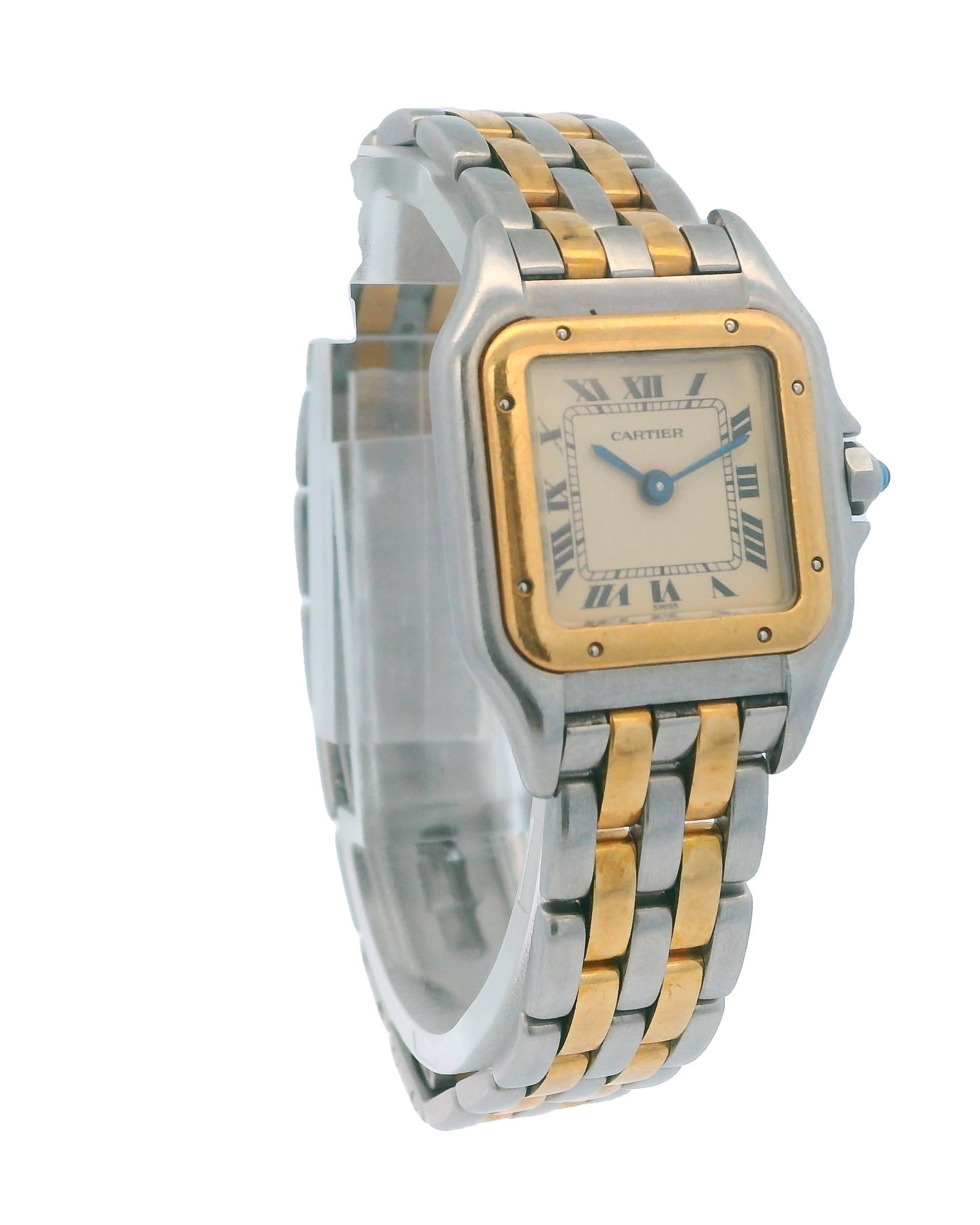 Cartier Panthere Small Two Row 18K Gold & Stainless Steel Watch