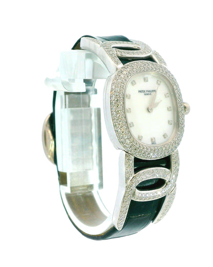 Patek Philippe Ellipse 4832 18K White Gold Pave MOP Dial Box & Papers