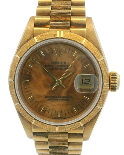 Rolex Datejust 69278 Birchwood Dial Bark Finish Watch Box & Papers