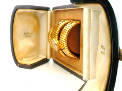 Bvlgari tubogas backwind central e/w oval watch tapered bracelet