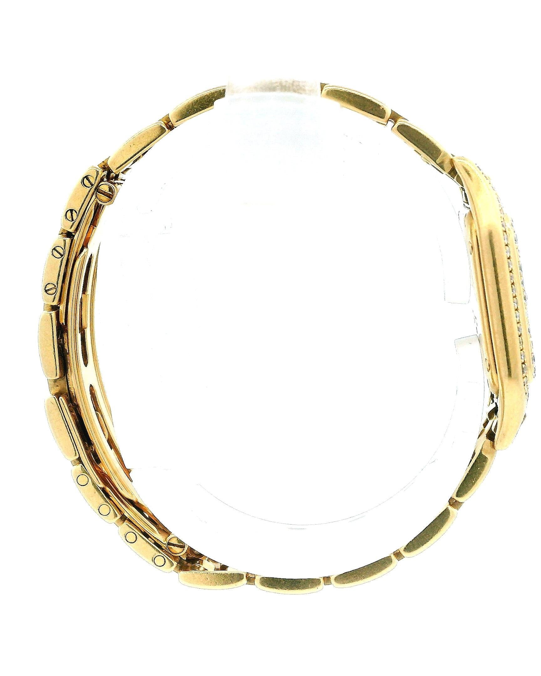 Cartier Panther 18K Yellow Gold Custom Diamond Case & Bezel Small Model