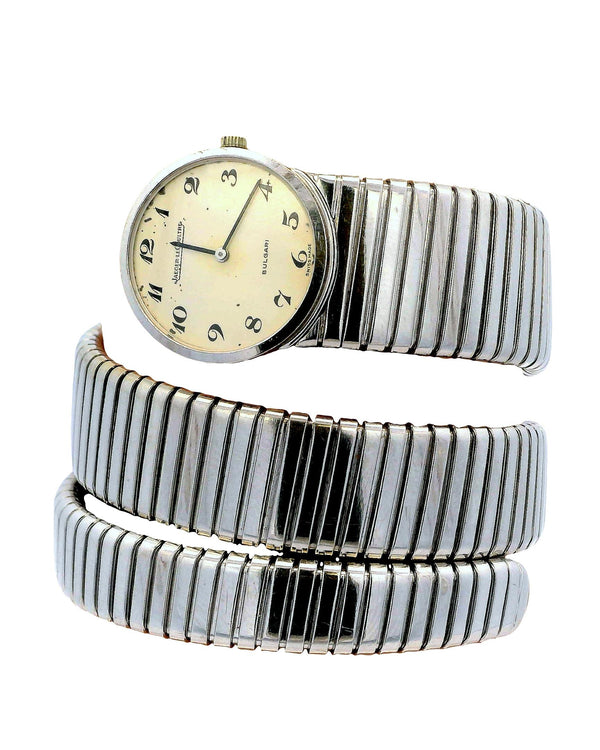 Bvlgari Tubogas 18K White Gold W/Jaeger-LeCoultre Movement Vintage Watch