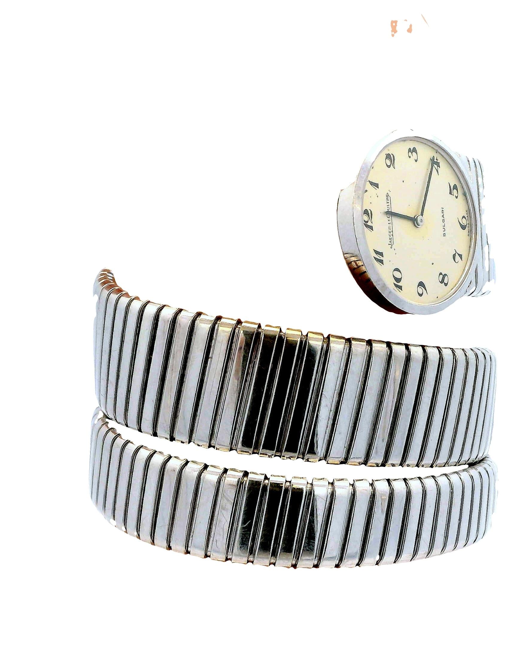 Bvlgari Tubogas 18K White Gold W/Jaeger-LeCoultre Movement Vintage Watch