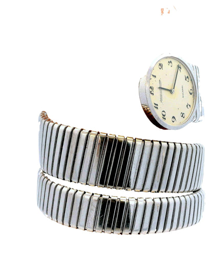 Bvlgari Tubogas 18K White Gold W/Jaeger-LeCoultre Movement Vintage Watch