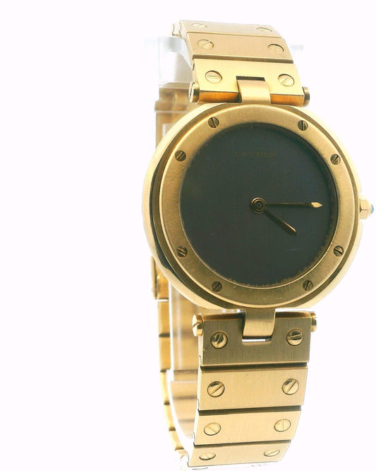 Cartier Santos Vendome 81914 Large 18k Yellow Gold Ghost Dial