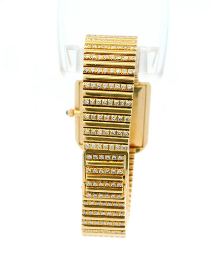 Patek Philippe 3727/3 Lapis Diamond Case Pave Bracelet Watch W/Archive