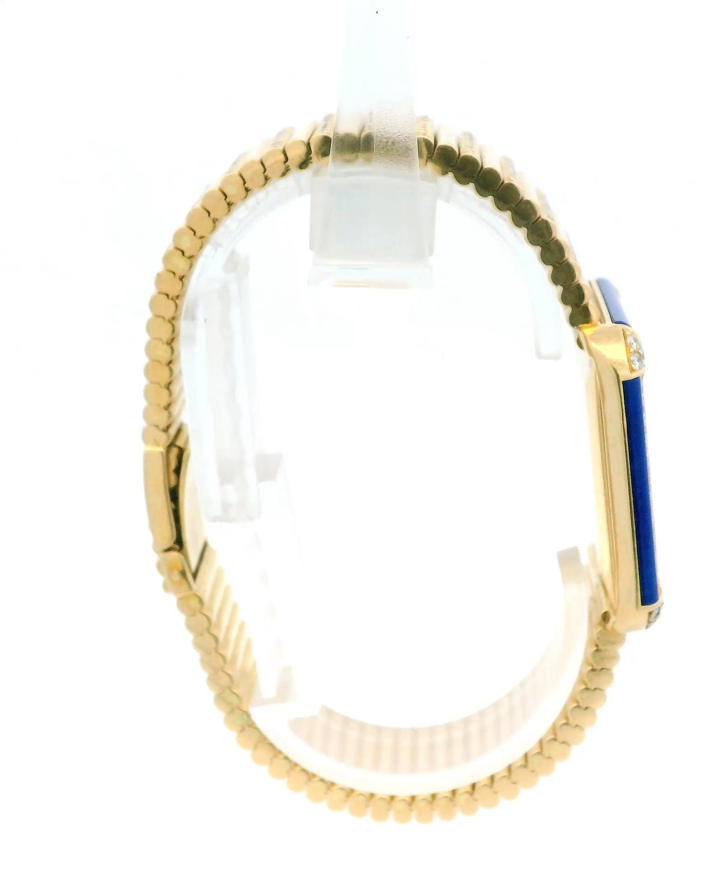 Patek Philippe 3727/3 Lapis Diamond Case Pave Bracelet Watch W/Archive