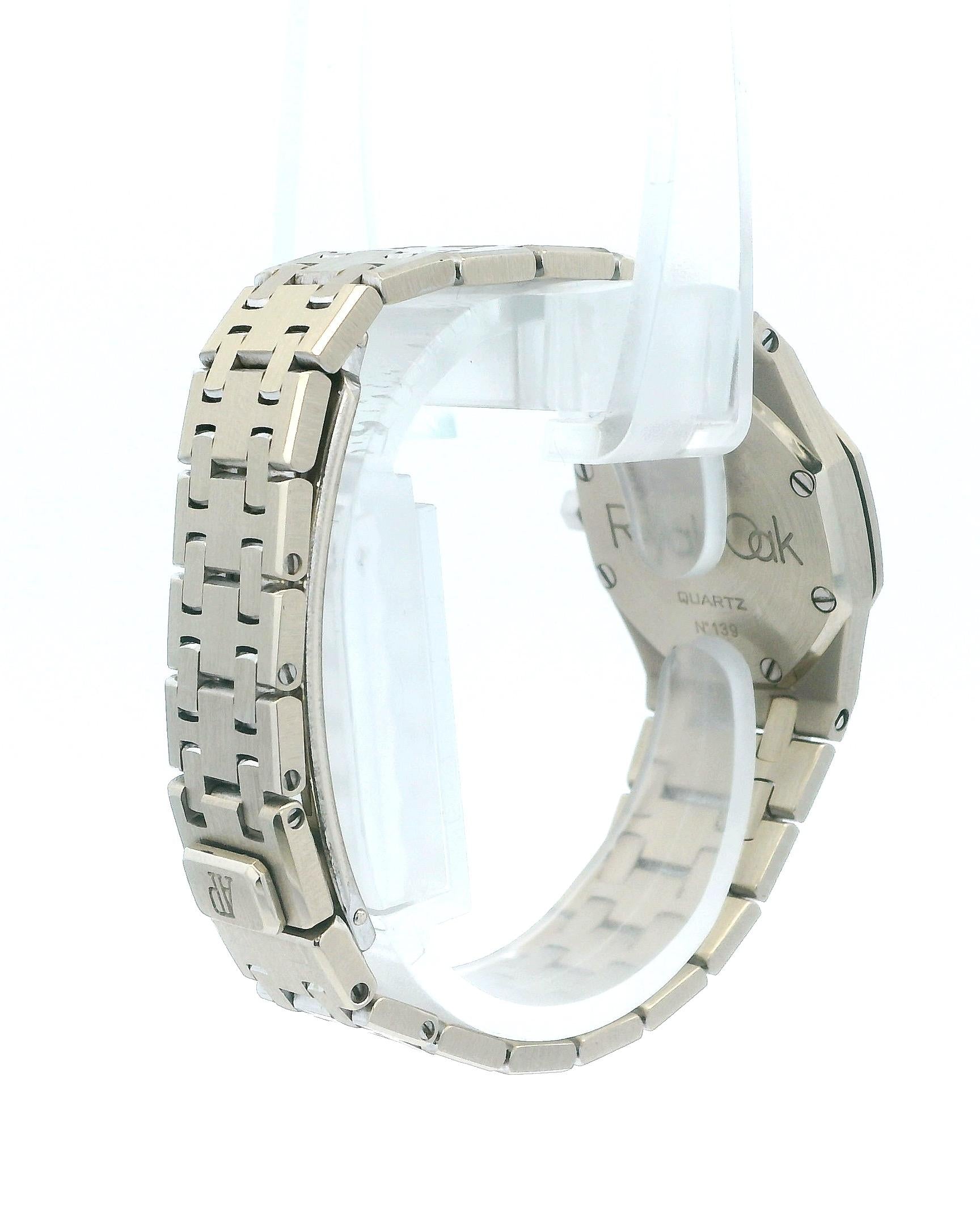 Audemars Piguet Royal Oak 18K White Gold Coral Diamond Dial Ladies Watch