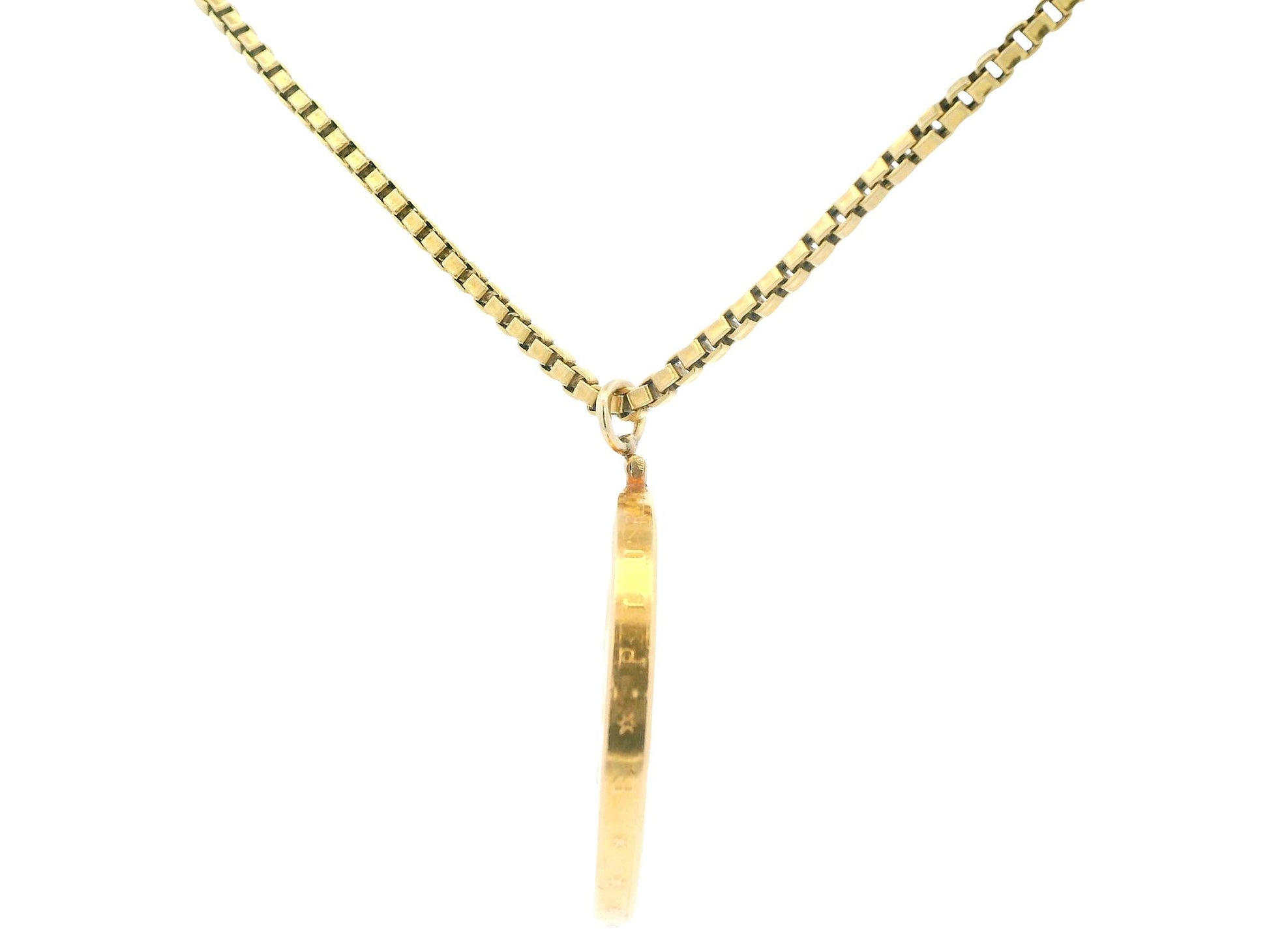 Gubelin $20 Coin Pend Watch on 18K Yellow Gold box-chain
