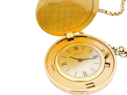 Gubelin $20 Coin Pend Watch on 18K Yellow Gold box-chain
