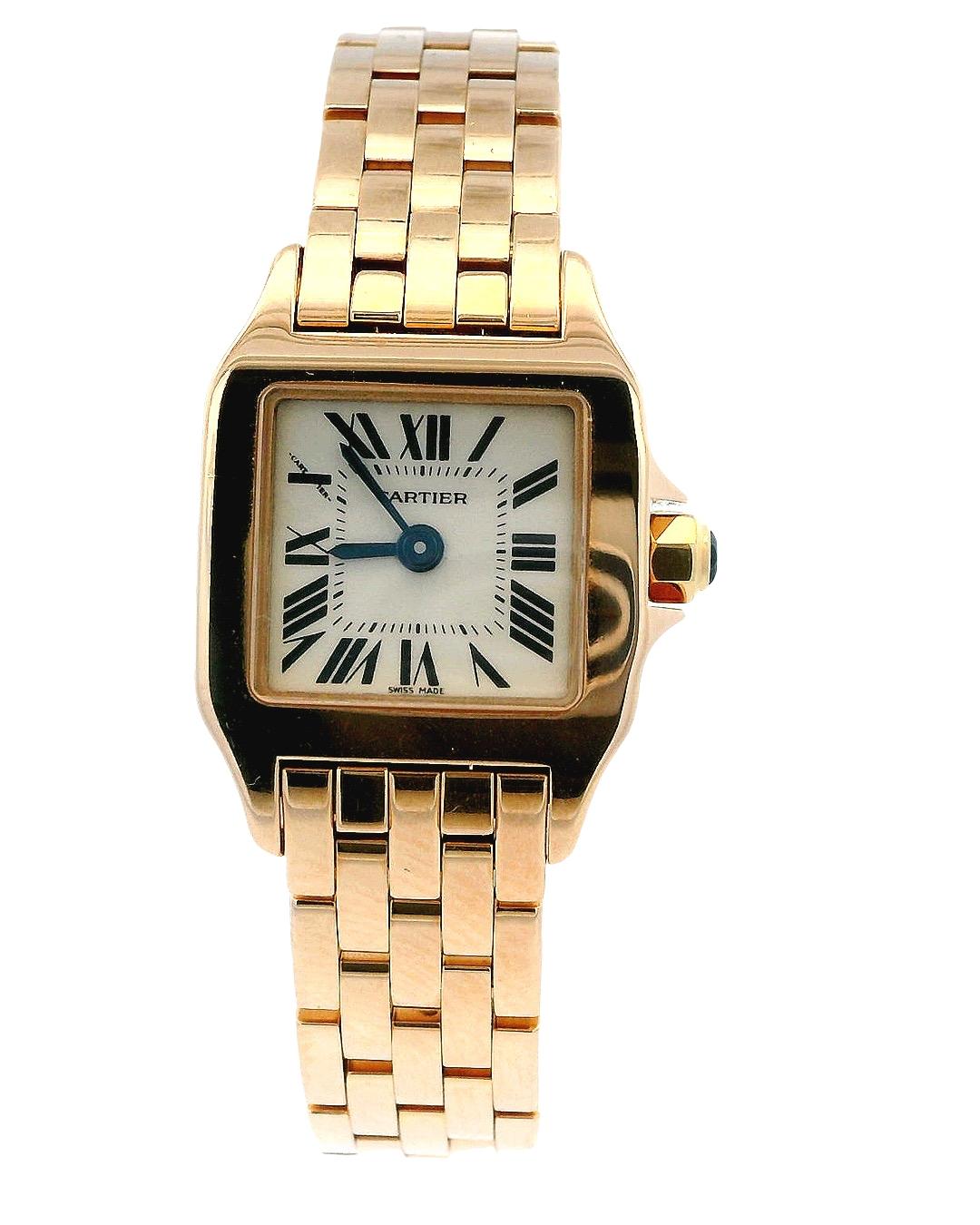 Cartier  Santos Mini Demoiselle W25077X9 18K Rose Gold Ladies Watch