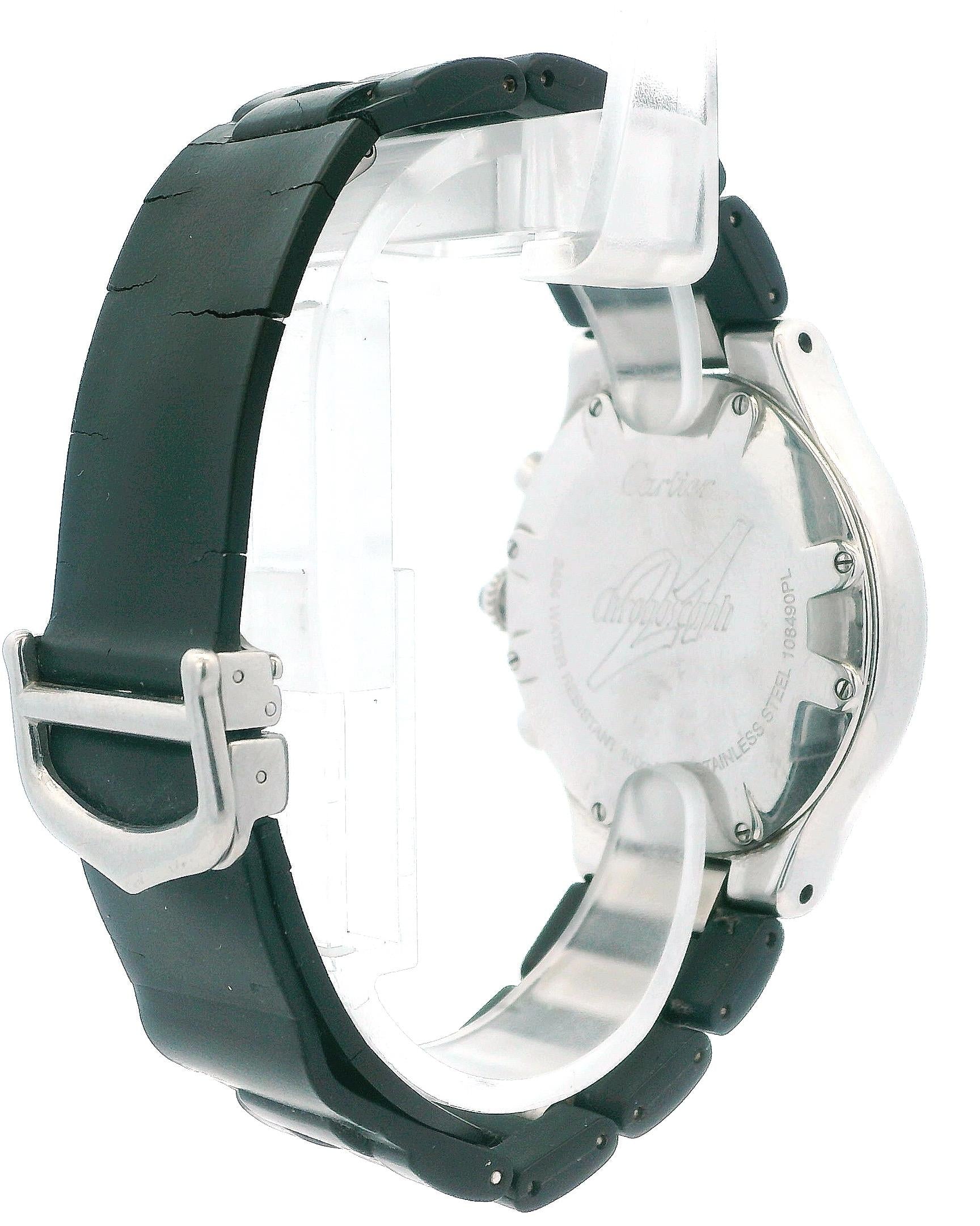 Cartier 21 Chronoscaph W10125U2 Stainless Steel & Rubber Watch
