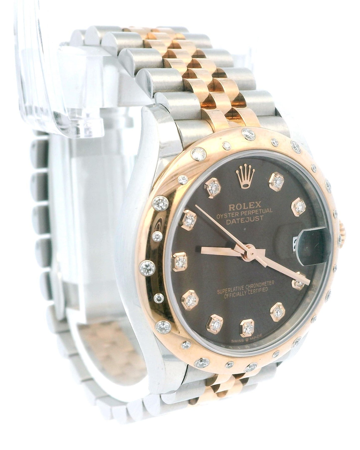 Rolex 278341RBR Midsize 18K Rose Gold Chocolate Diamond Dial & Bezel Box & Card