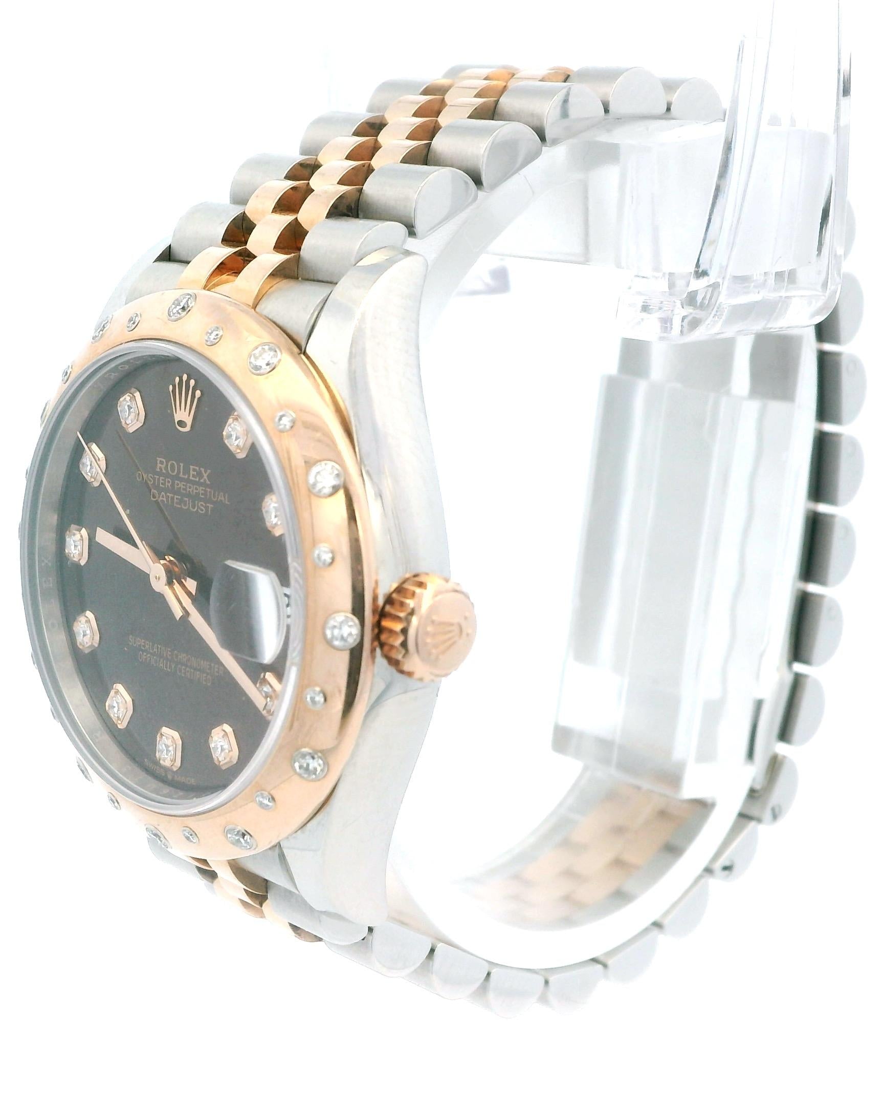 Rolex 278341RBR Midsize 18K Rose Gold Chocolate Diamond Dial & Bezel Box & Card