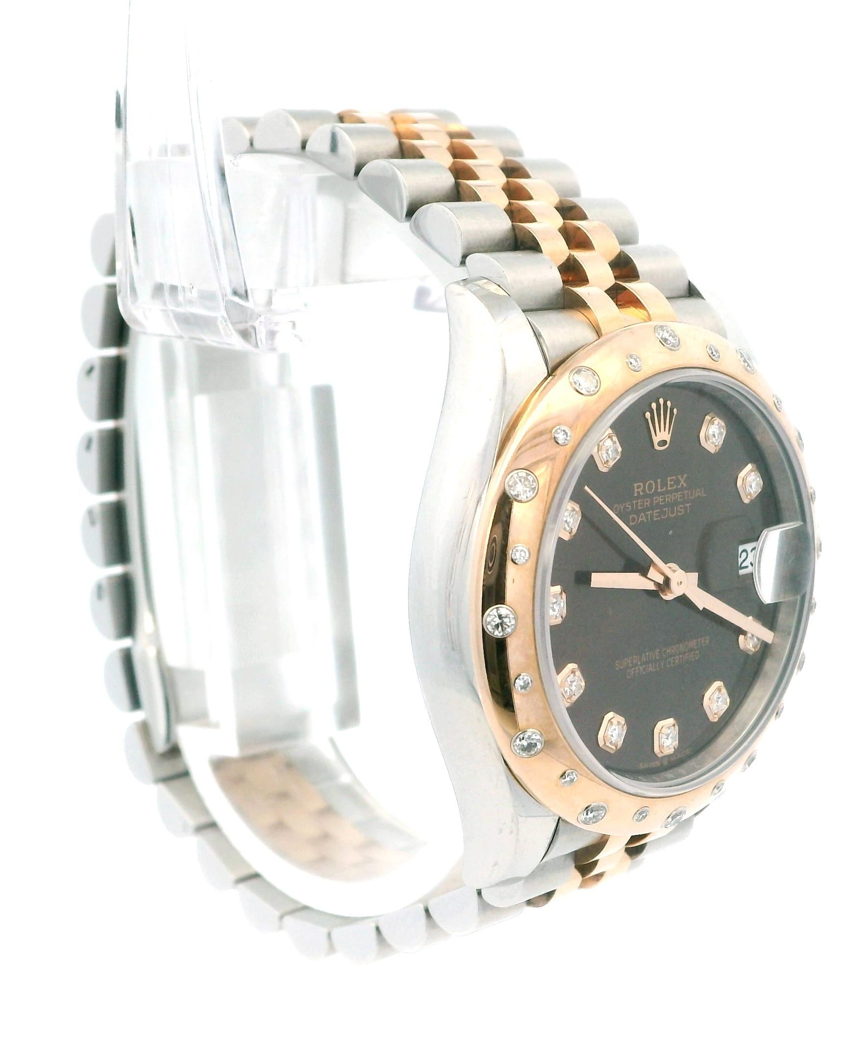 Rolex 278341RBR Midsize 18K Rose Gold Chocolate Diamond Dial & Bezel Box & Card