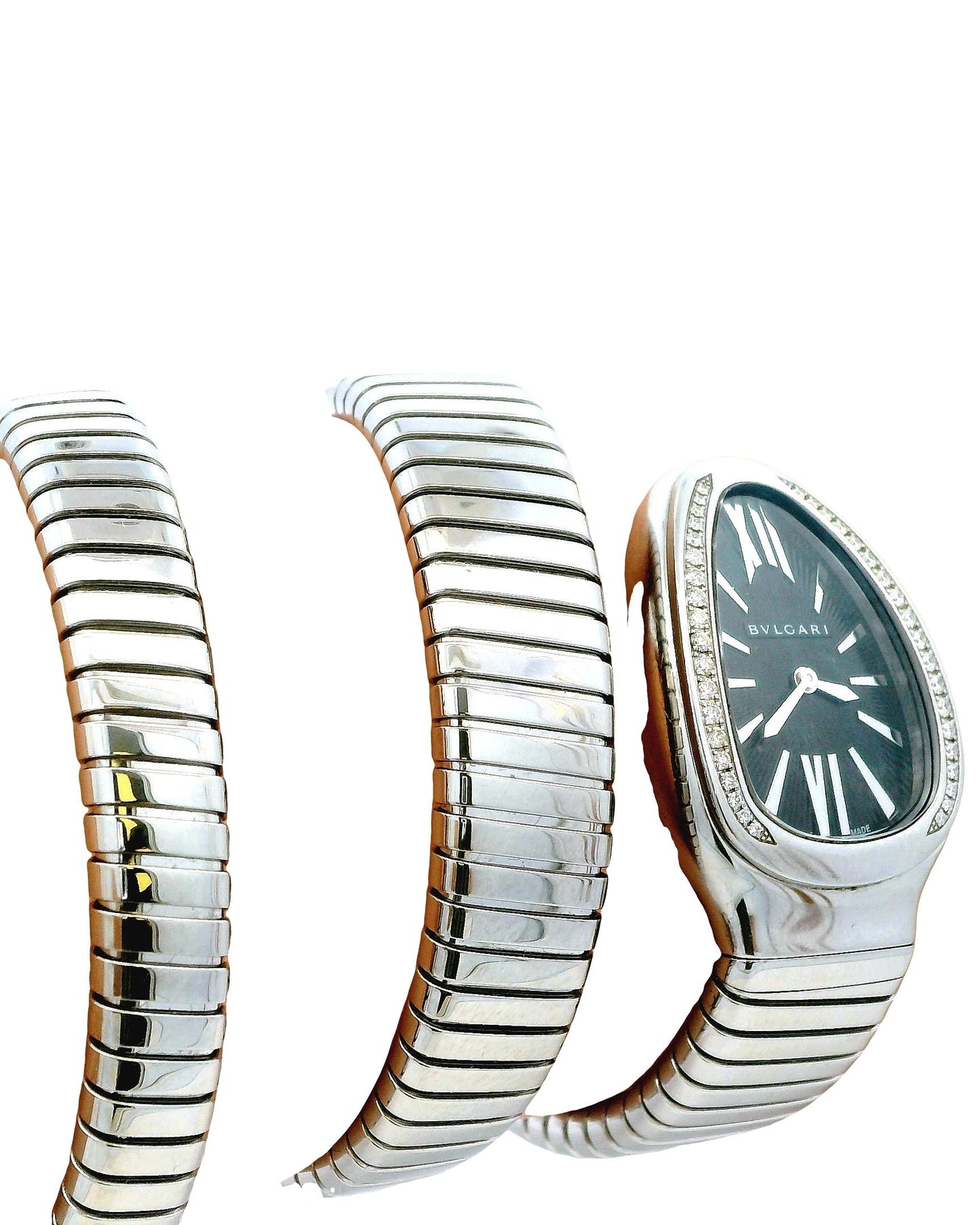 Bvlgari Serpenti SP35S Double Spiral Bracelet Stainless Steel Ladies Watch