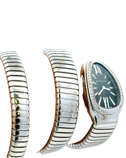 Bvlgari Serpenti SP35S Double Spiral Bracelet Stainless Steel Ladies Watch
