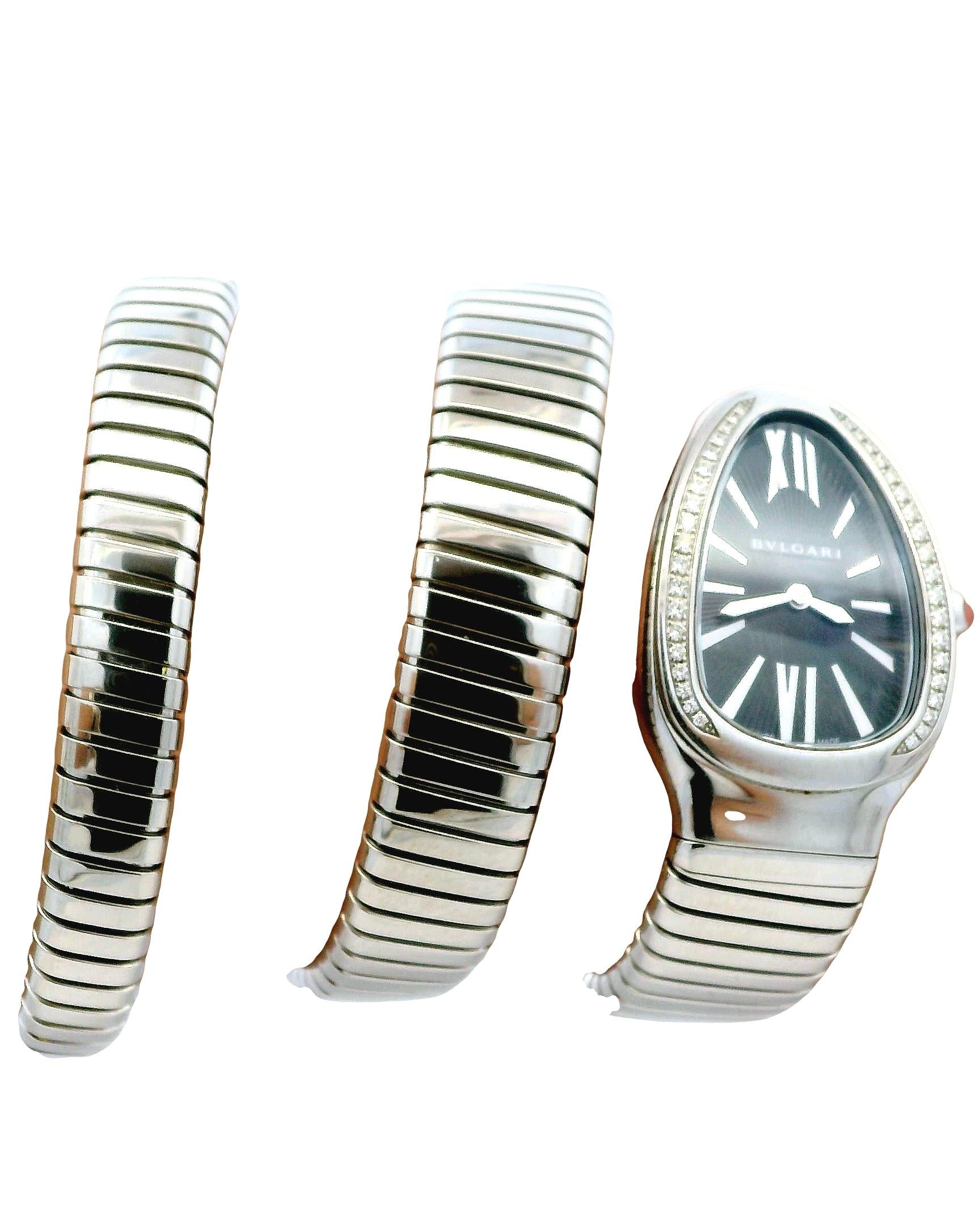 Bvlgari Serpenti SP35S Double Spiral Bracelet Stainless Steel Ladies Watch