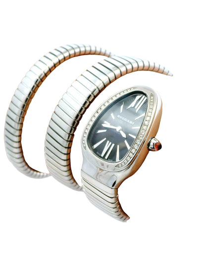 Bvlgari Serpenti SP35S Double Spiral Bracelet Stainless Steel Ladies Watch