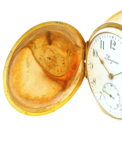 Longines 18K Yellow Gold Finely Engraved Jungle & Raised Lion Pocket-Watch
