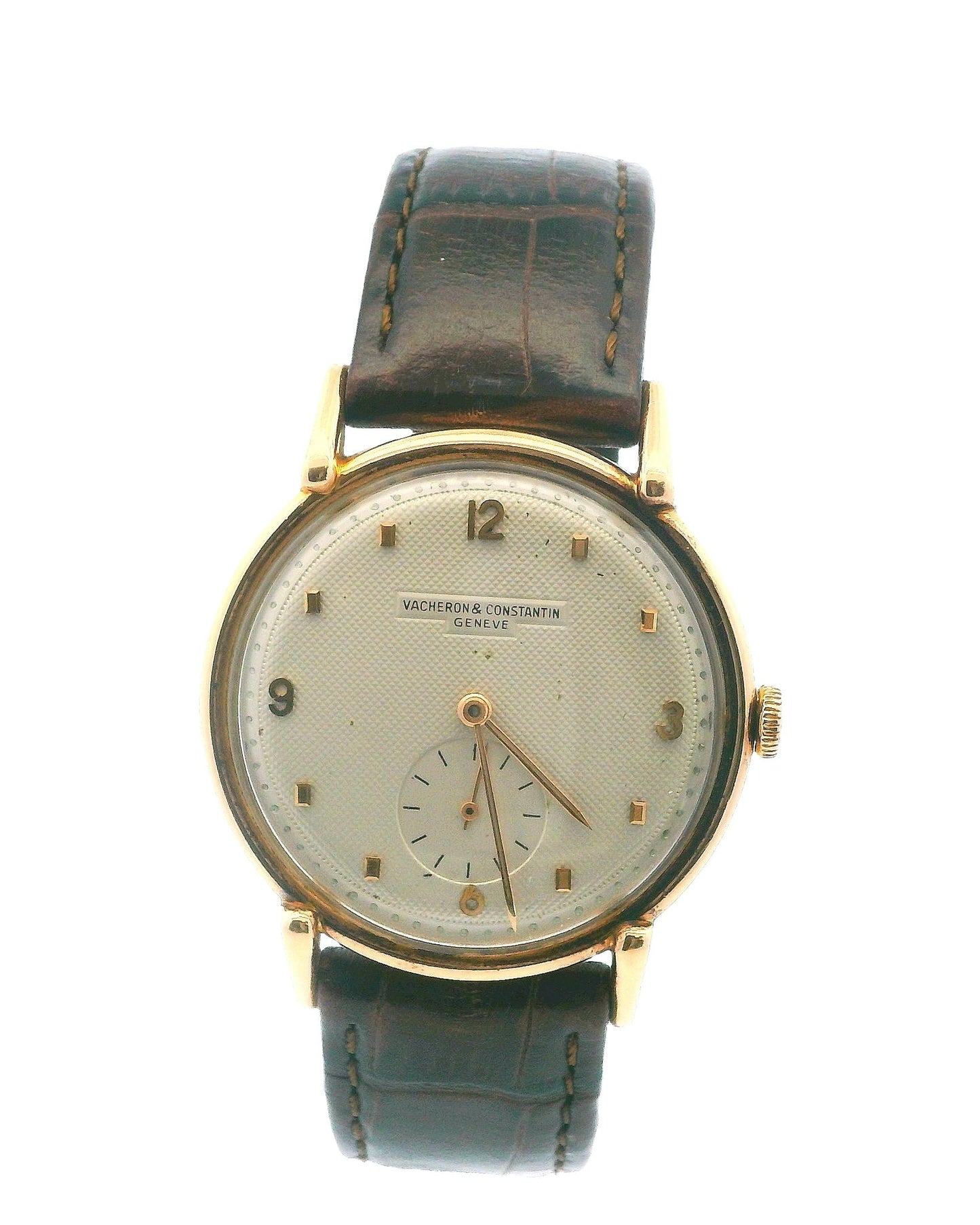 Vacheron Constantin oversize 18K Rose Gold Textured Dial Manual Watch W/Box
