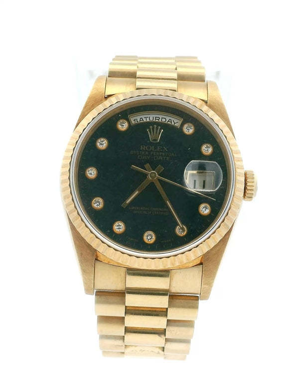 Rolex Day Date 18238 18K Yellow Gold Aventurine "pinball" Dial Watch
