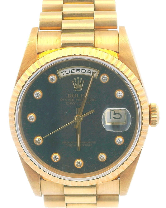 Rolex Day Date 18238 18K Yellow Gold Aventurine "pinball" Dial Watch