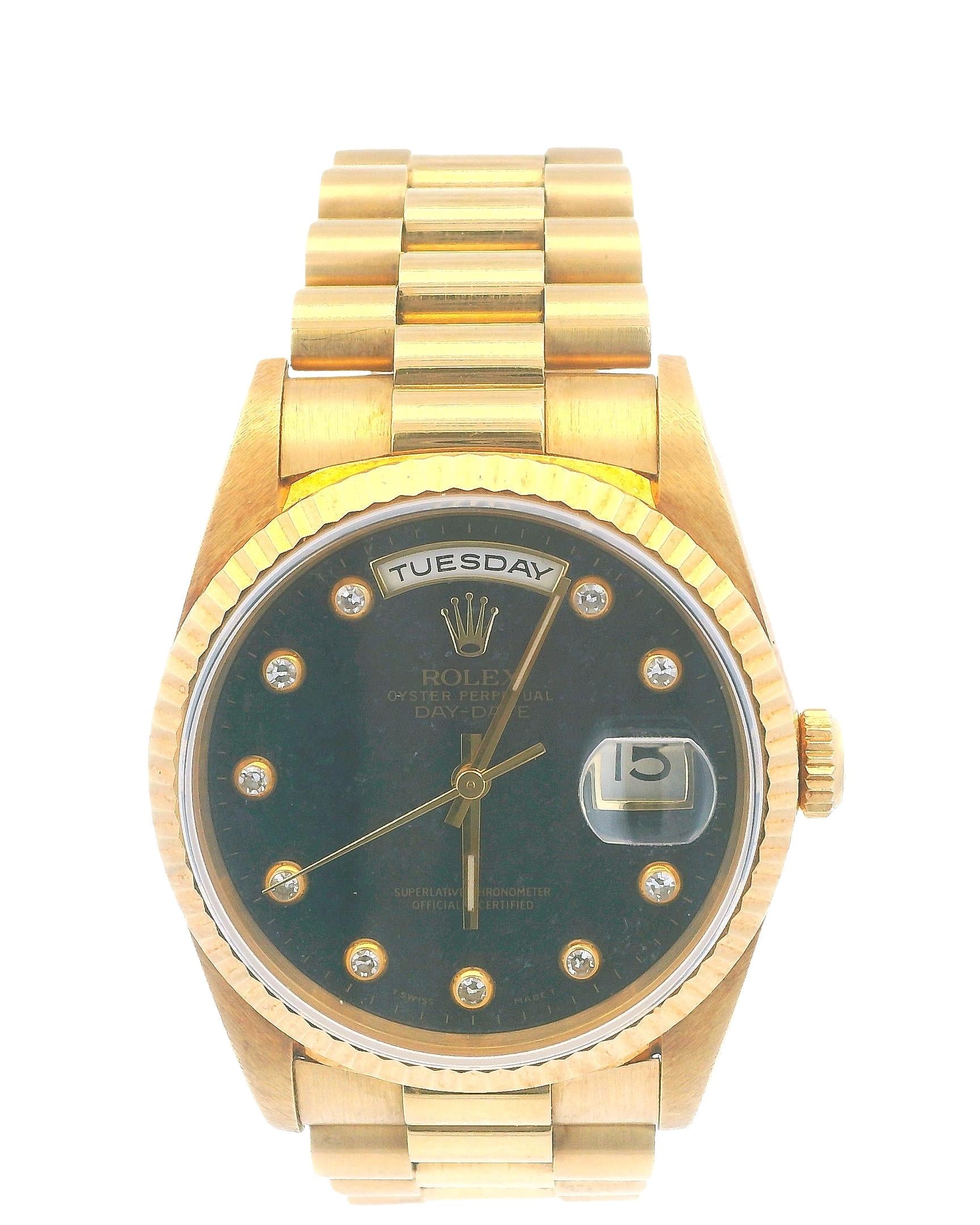 Rolex Day Date 18238 18K Yellow Gold Aventurine 