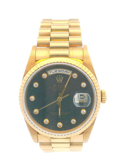 Rolex Day Date 18238 18K Yellow Gold Aventurine "pinball" Dial Watch